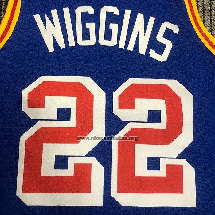 Camiseta Golden State Warriors Andrew Wiggins NO 22 75th Anniversary Azul